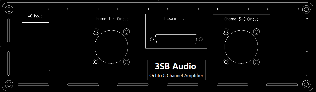 Rear panel of the Ochto amplifier platform